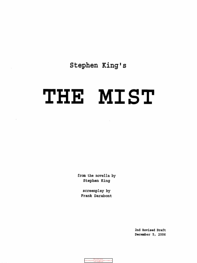 The Mist Novel Download Options | PDF