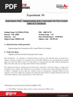 Experiment: 04: Experiment Title Implementing Data Constraints On The Created Table in A Database