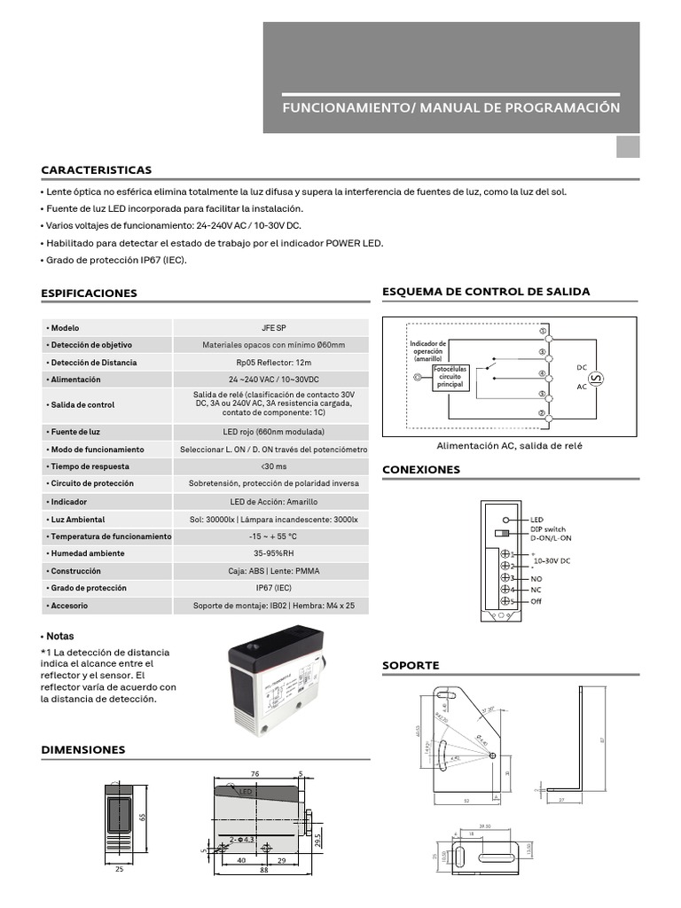 Manual Fotocelula Espejo Tipo CV PDF Diodo emisor de luz