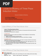 Losses & Efficiency of Three Phase Induction Motor: Dr. Saif Thamer Al-Zubaidi