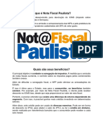 O que é Nota Fiscal Paulista