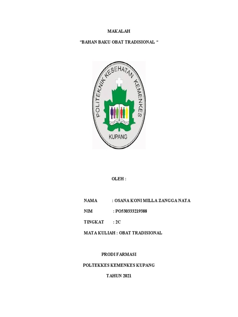 Makalah Bahan Baku Obat Tradisional | PDF