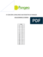 Iv Edición Concurso Matemáticas Pangea: Solucionario 1 Ronda