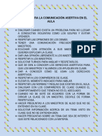 Acuerdos para La Comunicación Asertiva en El Aula