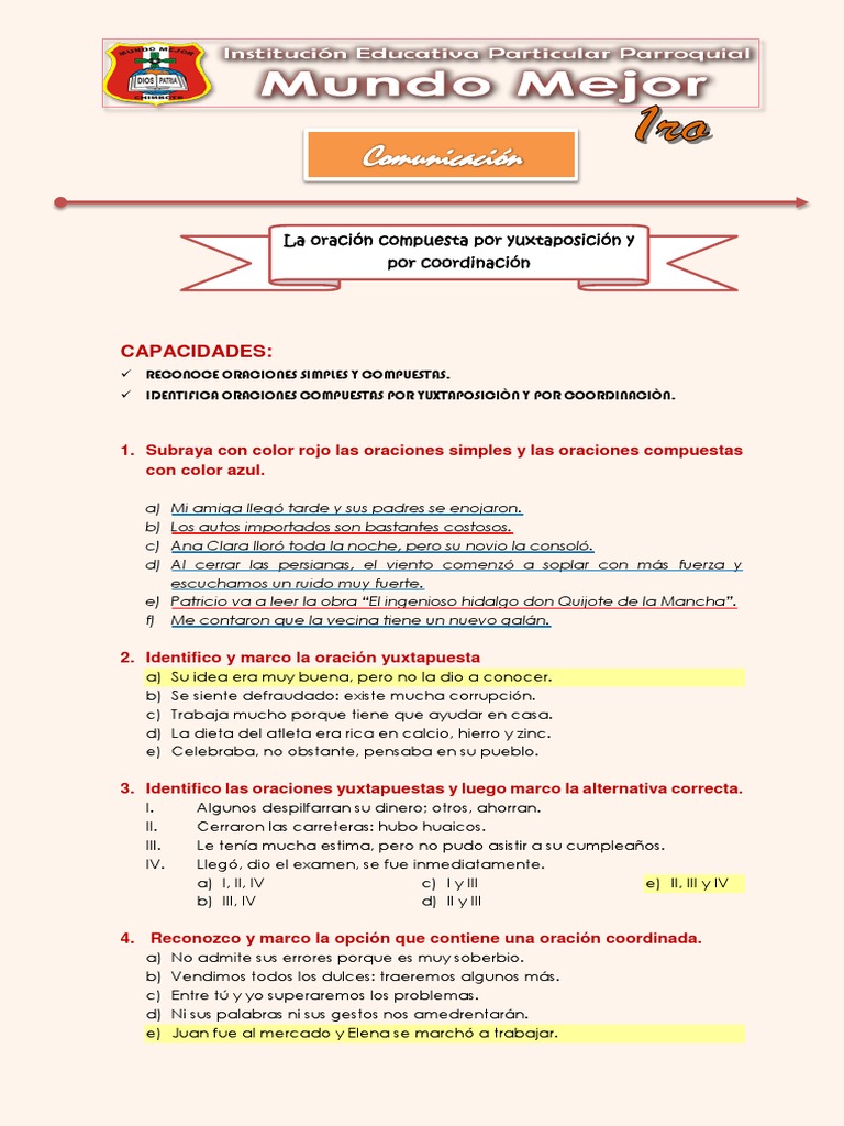 2R02 - Oraciones Simples y Compuestas | PDF