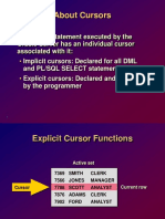 About Cursors: Every SQL Statement Executed by The Oracle Server Has An Individual Cursor Associated With It