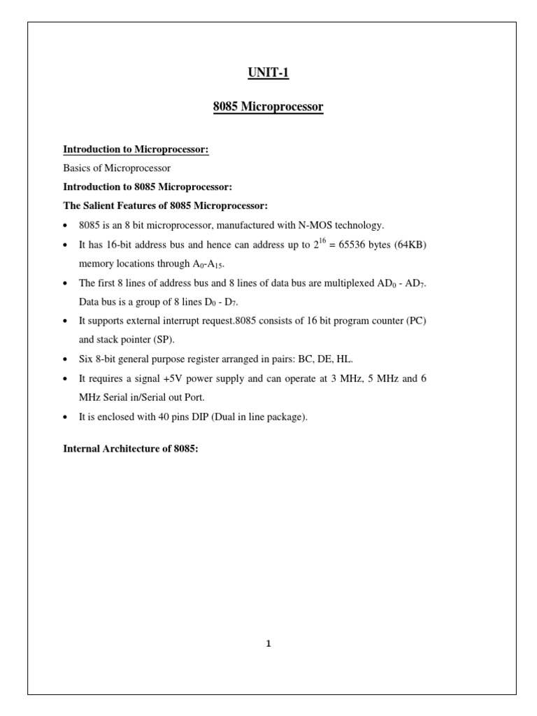 Mpa Unit 1 And 2 Pdf Input Output Central Processing Unit