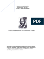 Política Pública Escolar de Participación de Padres Escuela Intermedia Dr. José Celso Barbosa