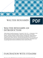 Walter Benjamin: Submitted To Respected Dr. Asma Aftab Presentation by Fauzia Amin PHD Scholar