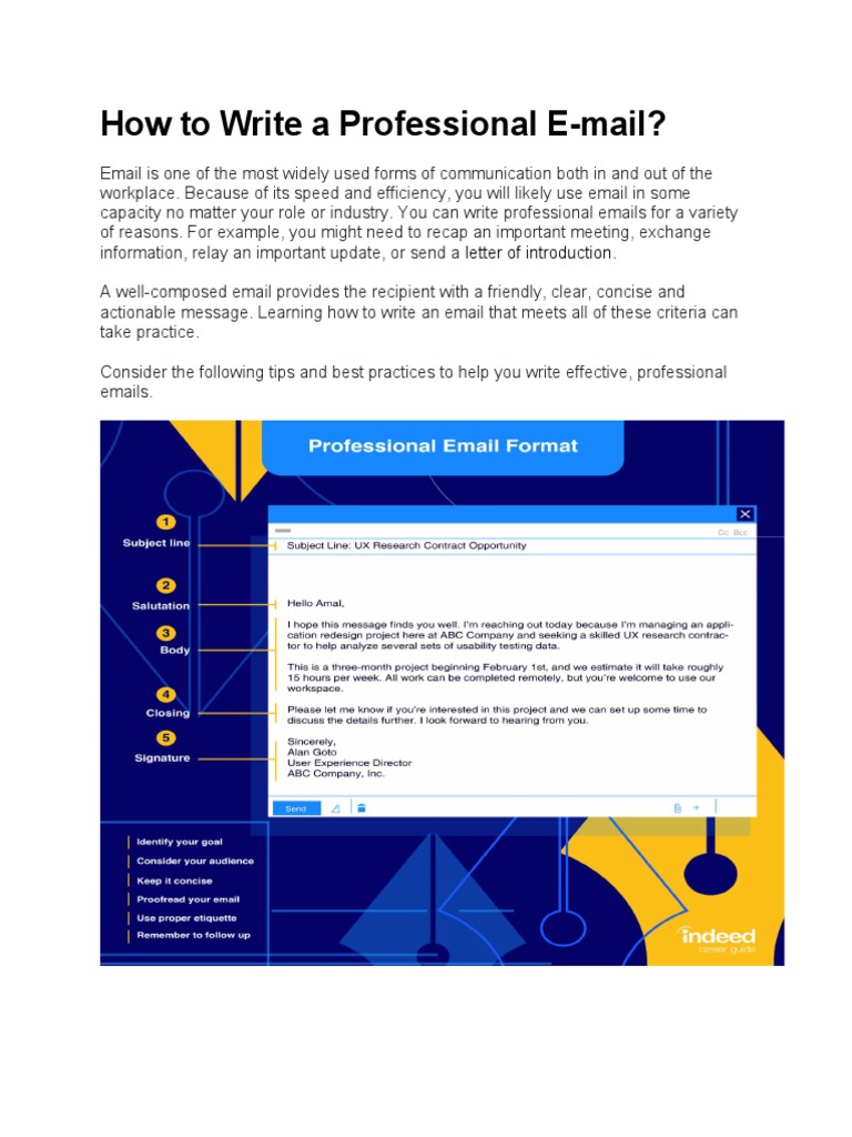 How To Write A Professional E-Mail?: Letter of Introduction | PDF ...