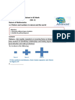 Worksheet in GE Math: Wk-1 (Orientation) (Wk-2) Nature of Mathematics 1.1 Pattern and Numbers in Nature and The World