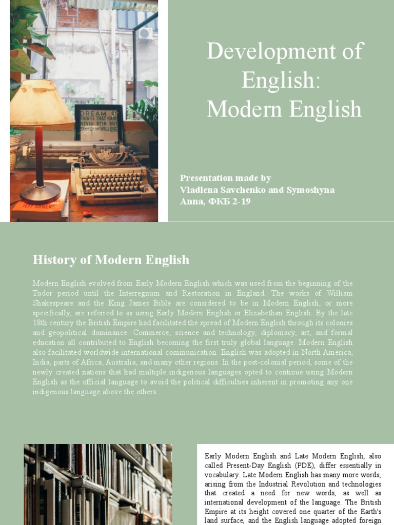 Development of English - Modern English | PDF | English Language | Noun