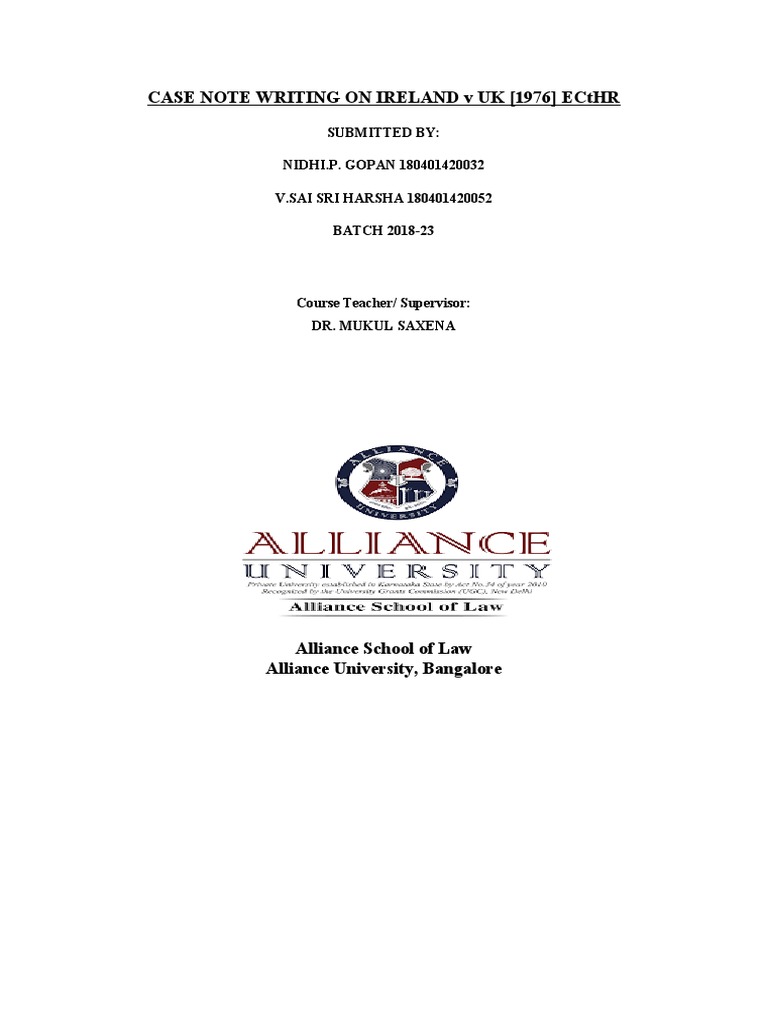 Ireland v UK: ECHR Case Summary 1978 | PDF | Justice | Crime & Violence