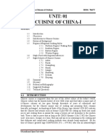 UNIT: 01 Cuisine of China-I