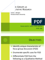 Focus Groups as Qualitative research