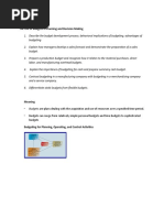 The Use of Budgets in Planning and Decision Making