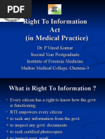 Right To Information Act (In Medical Practice)