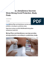 Mixing Pfizer, AstraZeneca Vaccines Gives Strong Covid Protection, Study Finds