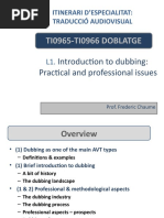 TI0965-TI0966 DOBLATGE: Introduction To Dubbing: Practical and Professional Issues