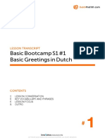 Basic Bootcamp S1 #1 Basic Greetings in Dutch: Lesson Transcript