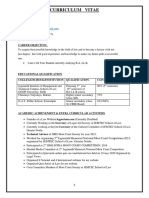 Curriculum Vitae: Personal Information