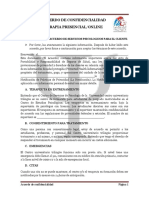 Acuerdo de confidencialidad para terapia presencial y online