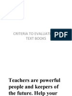 Criteria To Evaluate The Text Books