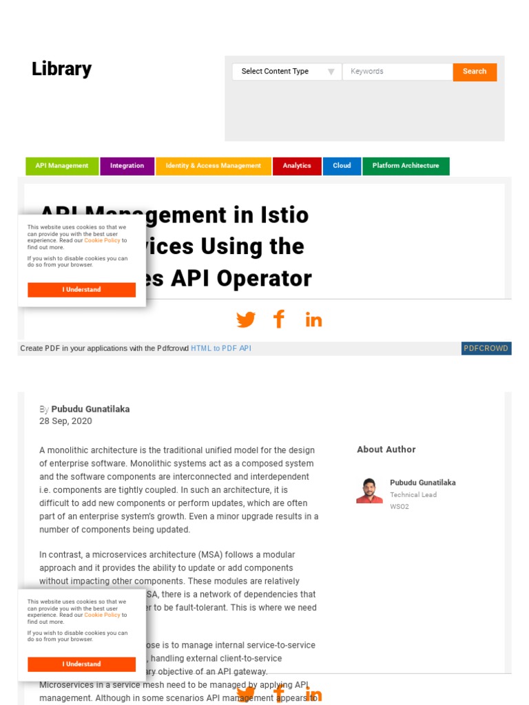API Management in Istio Microservices Using The Kubernetes API Operator ...