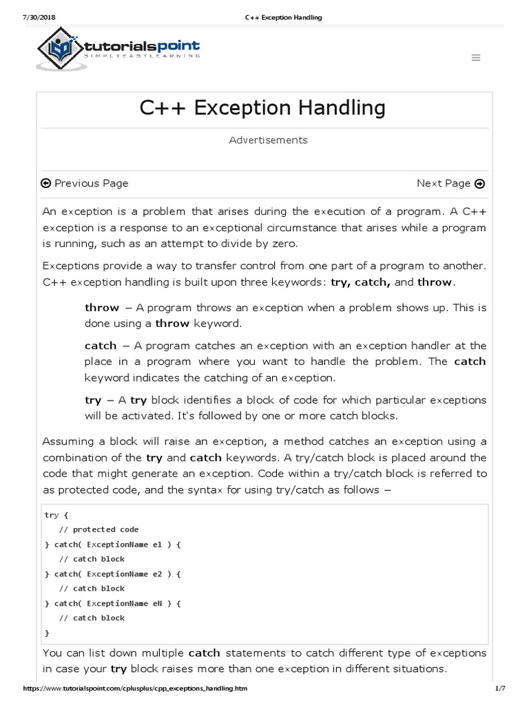C++ Exception Handling Download Free PDF C++ Systems Engineering