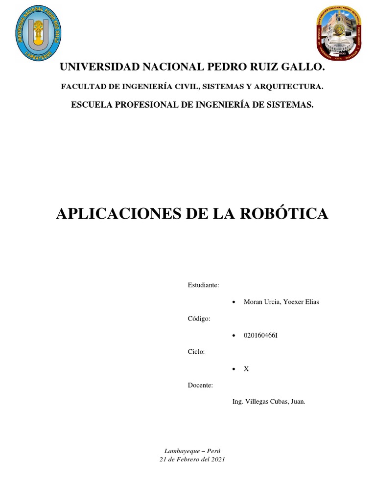 Aplicaciones de La Robótica | PDF | Robótica | Robot