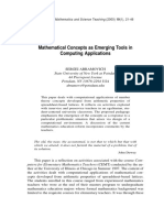 Mathematical Concepts As Emerging Tools in Computing Applications
