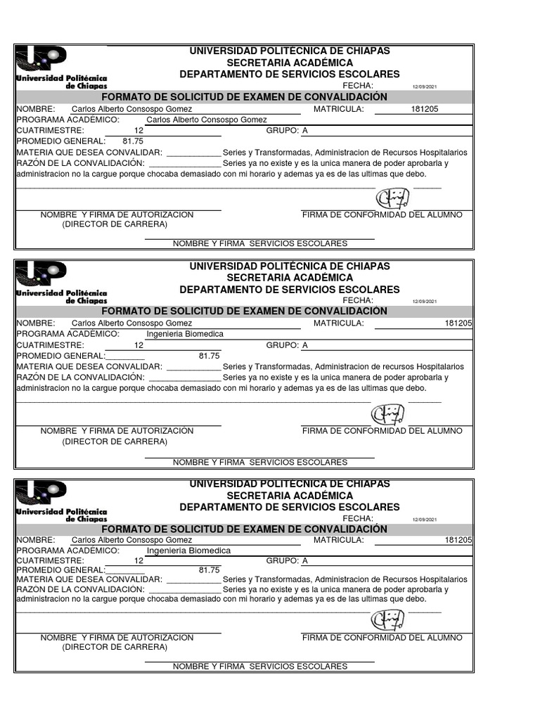 Solicitud de Convalidación de Materias | PDF | Crecimiento personal y ...