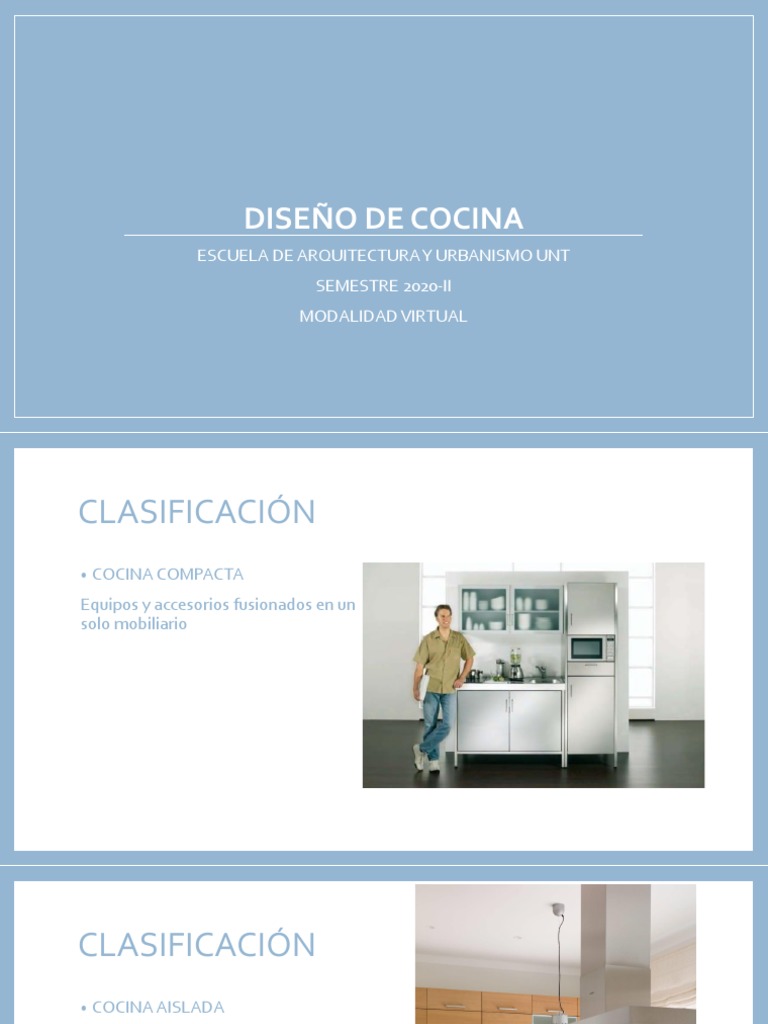 Diseño de cocinas: clasificación, funcionalidad y distribución en | PDF