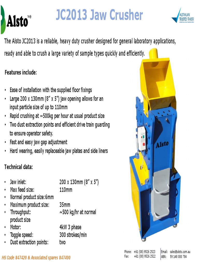 Jc2013 Jaw Crusher Pdf