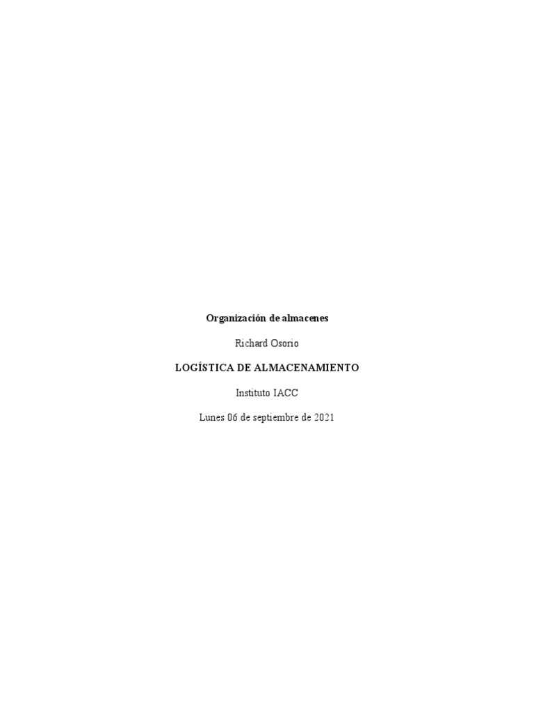 Logistica de Almacenamiento - Organización de Almacenes | PDF ...