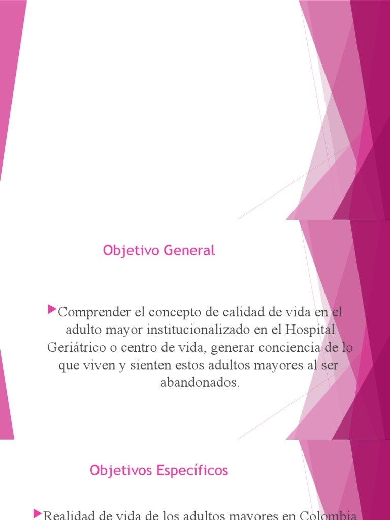 Calidad de Vida en Adultos Mayores Geriátricos | PDF | Vejez | Adultos