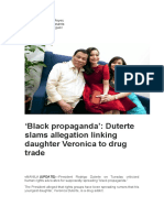 Black Propaganda Duterte Slams Allegation