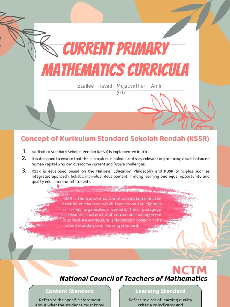 KSSR Mathematics Structure | PDF | Curriculum | National Council Of ...