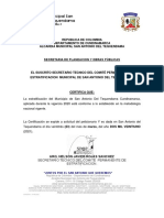 Certificado estratificación San Antonio Tequendama 2020
