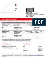 Air Algeria electronic ticket receipt from Algiers to Tamanrasset