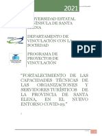 Universidad Estatal Península de Santa Elena Departamento de Vinculación Con La Sociedad Programa de Proyectos de Vinculación