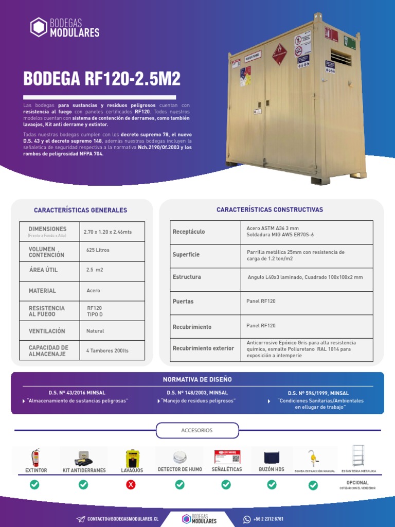 BODEGA RF120-2.5M2: Modulares | PDF | Materiales