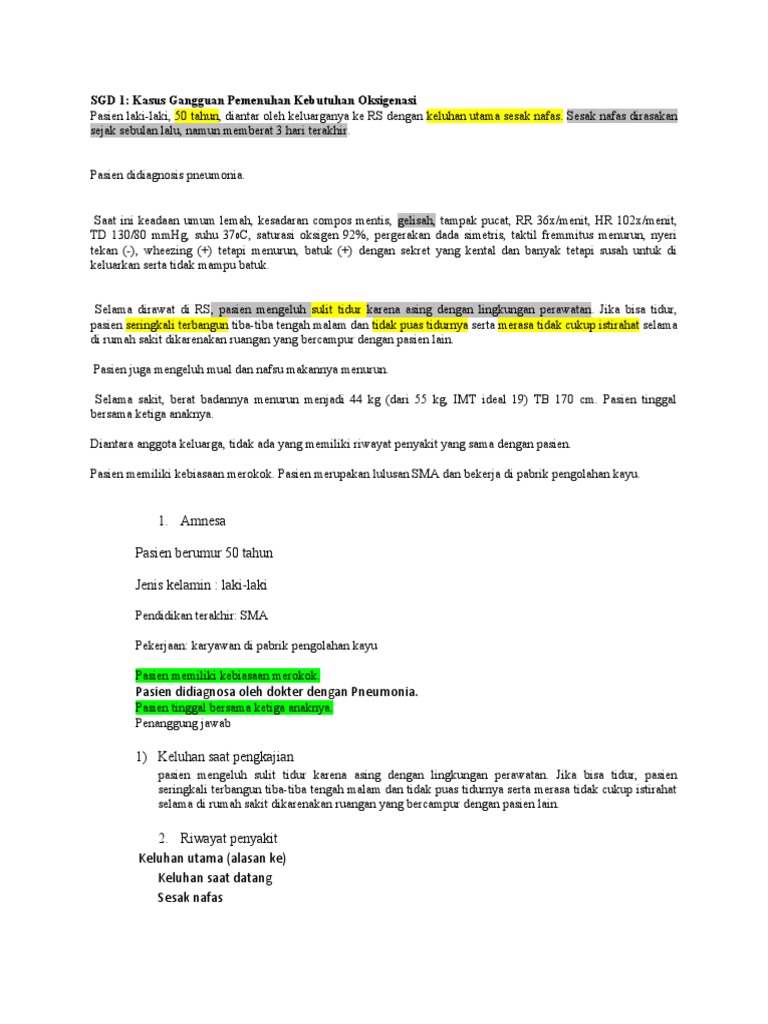 Pneumonia pada Pasien Laki-laki 50 Tahun | PDF