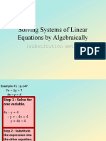 Systems of Linear Equations by Substitution Method