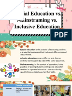 Special Education vs. Inclusive vs. Mainstreaming