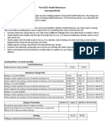 Part 3/10: Health Behaviours Learning Activity: Grading Rubric: 21 Marks Possible Health Behaviour