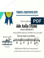 Ade Aulia Utami - SNR - Sertifikat Toefl