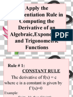 Apply The Differentiation Rule in Computing The Derivative of An Algebraic, Exponential, and Trigonometric Functions by Kristina Obal & Rhea Dumale