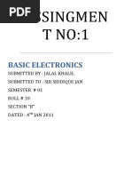 Assingmen T NO:1: Basic Electronics