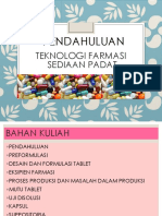 PENDAHULUAN Teknologi Farmasi Sediaan Padat